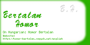 bertalan homor business card